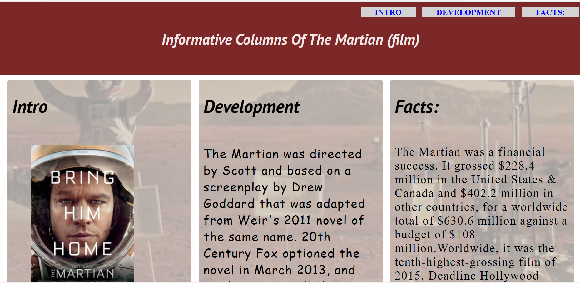 The Martian Film Screenshot